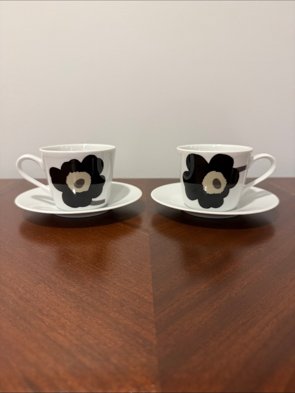 *Like New/Never Used * Set of 2 Marimekko Oiva Unikko Cups & Saucers